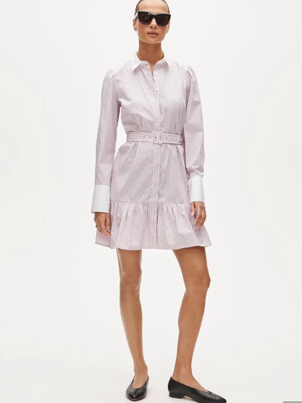 NWT J. Crew Tiered shirt-dress in striped cotton poplin Size 6